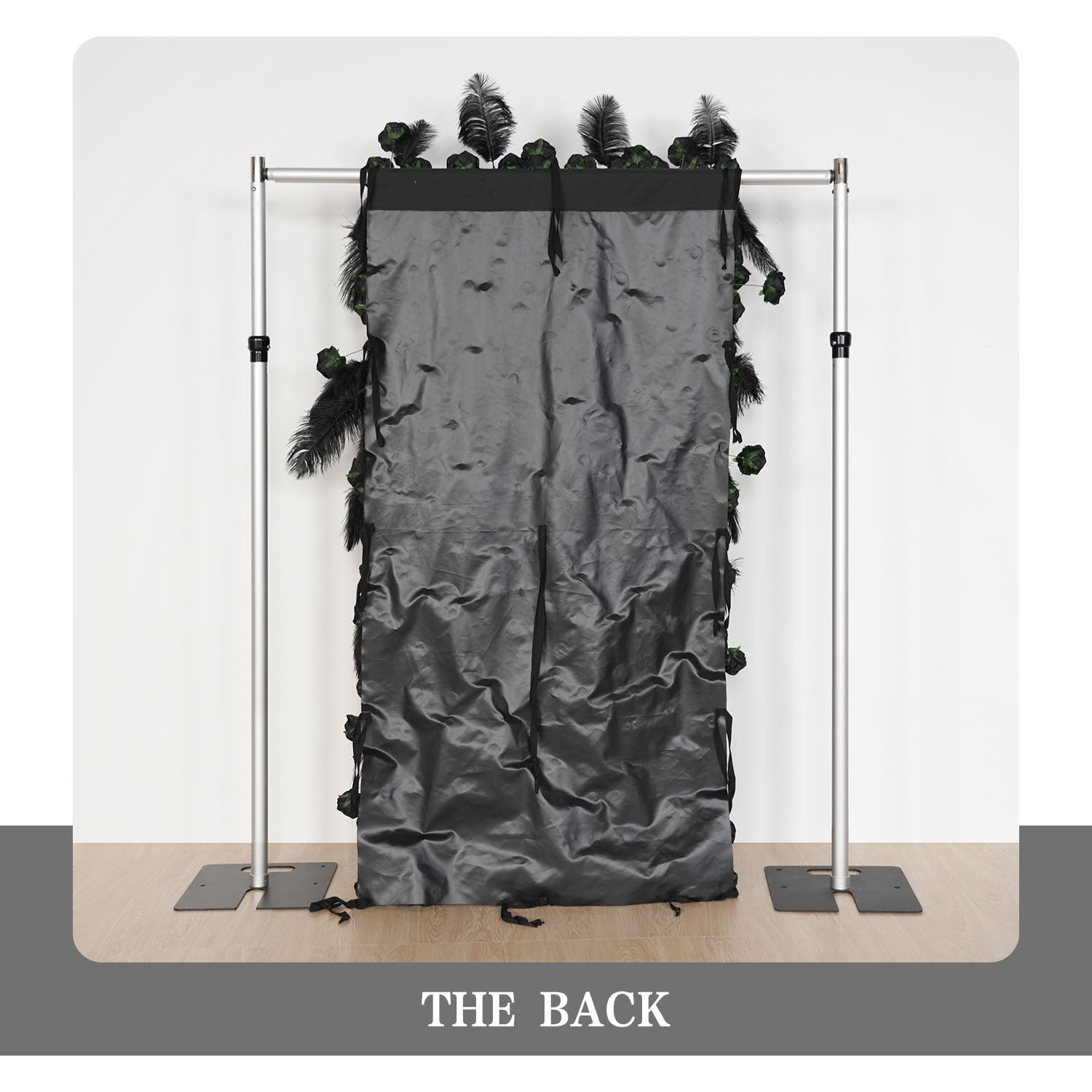 Uflower Artificial Black 5D Flower Wall Wedding Backdrop Decoration